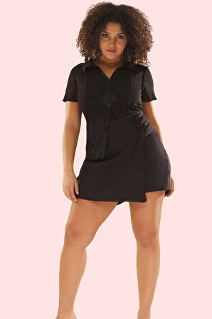 Kadın Casual Stil Büyük Beden Şort Etek Fiyonklu Geniş Paça Yaz Günlük Kullanım Hafta Sonu