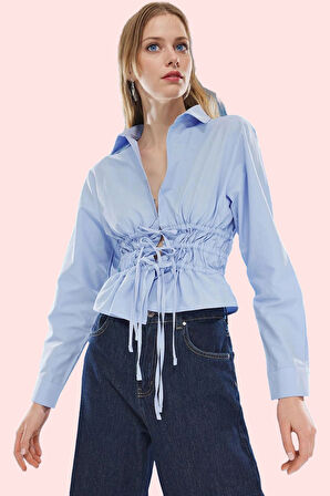 Kadın Uzun Kollu Gömlek Pamuk Düz Desenli Şık Tasarım Günlük Kullanım Yaz Aylarının Vazgeçilmezi