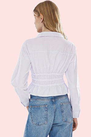 Kadın Uzun Kollu Gömlek Pamuk Düz Desenli Şık Tasarım Günlük Kullanım Yaz Aylarının Vazgeçilmezi