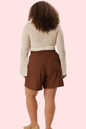 Kadın Büyük Beden Straight Kalıp Örme Şort Yaz Aylarının Vazgeçilmezi Stilin Buluştuğu Yer