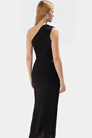 Yazlık Tek Omuz Elbise 130cm Boy Bodycon Kesim Soft Krep Rahat Ve Şık Kaliteli İşçilik