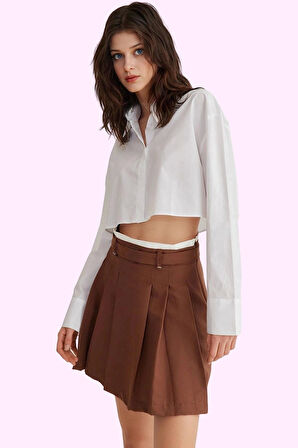 Kadın A line Gabardin Mini Etek Polyester Günlük Kullanım Hafta Sonu Yaz Aylarının Vazgeçilmezi