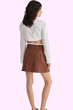 Kadın A line Gabardin Mini Etek Polyester Günlük Kullanım Hafta Sonu Yaz Aylarının Vazgeçilmezi