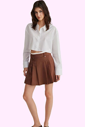 Kadın A line Gabardin Mini Etek Polyester Günlük Kullanım Hafta Sonu Yaz Aylarının Vazgeçilmezi