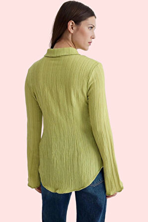 Kadın Uzun Kollu Gömlek Şık Gece Kombinleri İçin İdeal Günlük Kullanım Yaz Aylarının Vazgeçilmezi