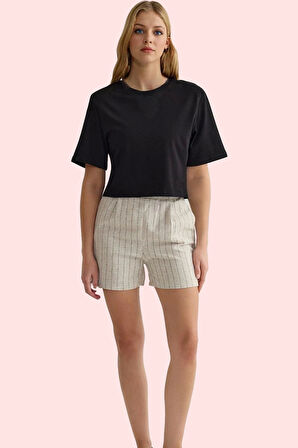 Kadın Kısa Boy Geniş Paça Şort Lastikli Bel Rahat Yazlık Kombinler Yaz Aylarının Vazgeçilmezi