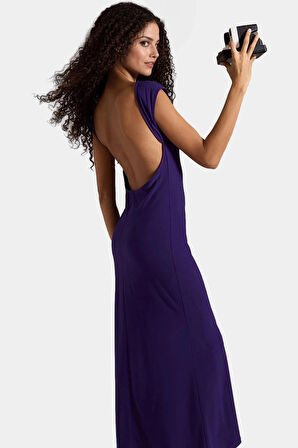 Şık Maxi Elbise Sırt Detaylı Bodycon 96% Polyester Yazlık Seçkin Malzeme Dayanıklı