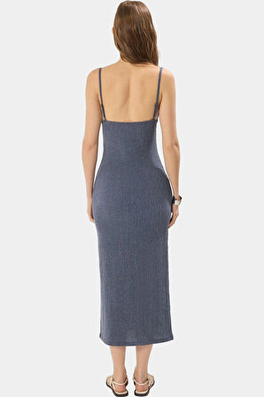 Şık Bodycon Örme Midi Elbise Günlük Kullanım İçin Mükemmel Seçim Konforlu Kesim Özel Tasarım