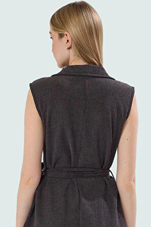 Geniş Paça Kolsuz Yelekli Pantolon Takım Örme Kumaş Günlük Stil Premium Kalite