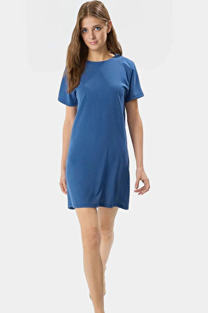 Rahat Kesim Mini Elbise 54% Elastommultiester 46% Polyester 86cm Boy Profesyonel Görünüm