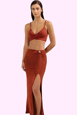 Kadın Aksesuar Detaylı Örme Maxi Etek Yaz Plaj Modası Günlük Kullanım Stilin Buluştuğu Yer