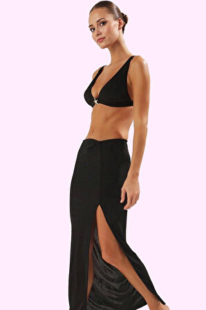 Kadın Aksesuar Detaylı Örme Maxi Etek Yaz Plaj Modası Günlük Kullanım Stilin Buluştuğu Yer