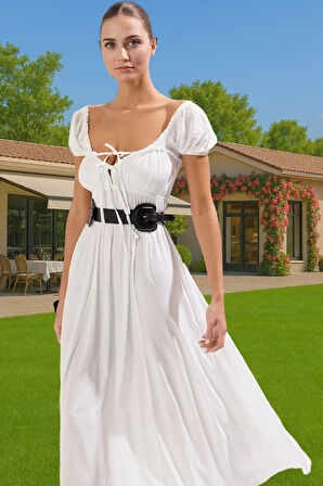 Şık Kadın Yazlık Maxi Elbise Viskoz Polyester Dokuma Rahat Ve Şık Şık Görünüm Kaliteli İşçilik