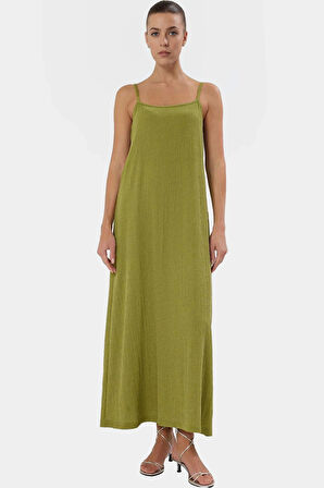 Yazlık Midi Elbise İnce Askılı Shift Kalıp Rahat ve Şık Özel Tasarım Konforlu Kesim