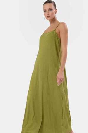 Yazlık Midi Elbise İnce Askılı Shift Kalıp Rahat ve Şık Özel Tasarım Konforlu Kesim