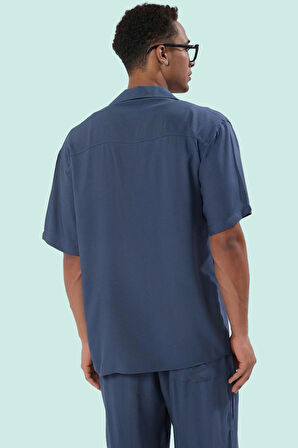 Erkek Cool & Comfort Dokuma Viskoz Gömlek Kısa Kol Regular Fit Yaz Günlük Kullanım Hafta Sonu