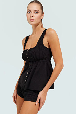 Oversize Pamuklu Bluz Şort Takım Yazlık Plaj Modası Reglan Kol Konforlu Kesim Özel Tasarım