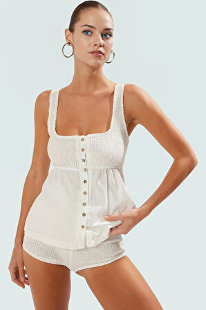 Oversize Pamuklu Bluz Şort Takım Yazlık Plaj Modası Reglan Kol Konforlu Kesim Özel Tasarım