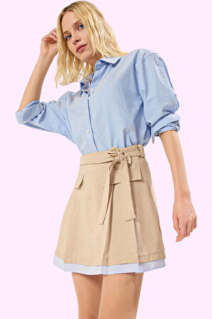 Kadın Mini Dokuma Etek Casual Stil Rahat ve Şık Günlük Kullanım Yaz Aylarının Vazgeçilmezi