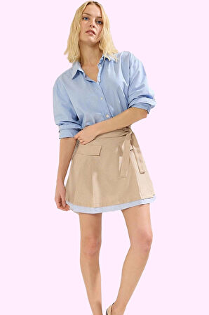 Kadın Mini Dokuma Etek Casual Stil Rahat ve Şık Günlük Kullanım Yaz Aylarının Vazgeçilmezi