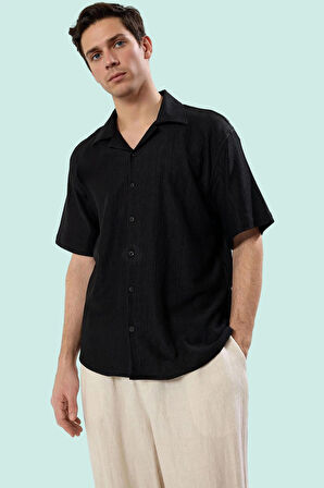 Erkek Örme Gömlek Rahat Kalıp Kısa Kollu Apaş Yaka Yazlık Günlük Kullanım Kaliteli Malzeme