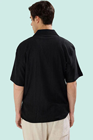 Erkek Örme Gömlek Rahat Kalıp Kısa Kollu Apaş Yaka Yazlık Günlük Kullanım Kaliteli Malzeme