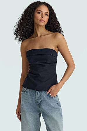 Basic Straplez Bluz %88 Polyester %12 Elastan Renk Yazlık Günlük Kullanım İçin