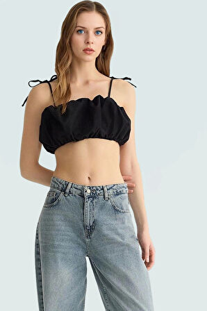 Super Crop Kolsuz Bluz %77 Polyester %23 Pamuk Dacron Kumaş Profesyonel Görünüm Kaliteli İşçilik