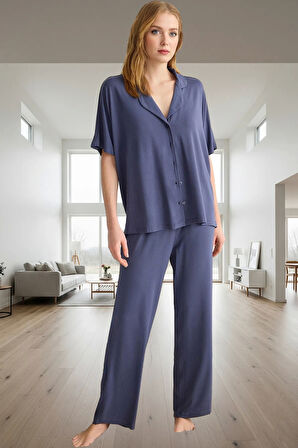 Örme Viskon Pijama Takımı Ev Konforu İçin Mükemmel Seçim Uzun Ömürlü Trend Tasarım Zarifane