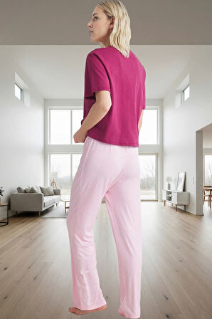 İlkbahar Sonbahar Homewear Pijama Takımı Pamuklu Cepli ve Regular Konforlu Kesim