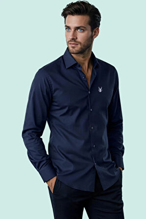 Erkek Pamuk Gömlek Fitted Kalıp Kolay Ütü Kısa Kol Nefes Alabilir Dokuma Dayanıklı Malzeme