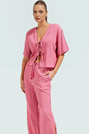 Yazlık Rahatlık Pamuklu Polyester Keten Dokuma Plaj Takımı Özenle Seçilmiş