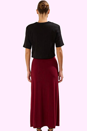 Kadın A line Yırtmaçlı Maxi Etek Örme Kumaş Rahat Günlük Stil Hafta Sonu Dayanıklı Malzeme