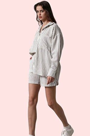 Kadın Kısa Boy Geniş Paça Şort Pamuk Müslin Dokuma Yüksek Bel Yazlık Yaz Aylarının Vazgeçilmezi