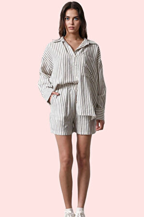 Kadın Kısa Boy Geniş Paça Şort Pamuk Müslin Dokuma Yüksek Bel Yazlık Yaz Aylarının Vazgeçilmezi