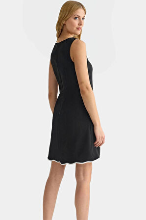 Yazlık Mini Elbise Finike Dokuma A Line Kesim 88% Polyester Rahat Ve Şık Zarifane Tasarım