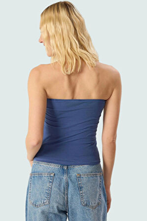 Crop Bluz Pamuklu Rahat Fitted Straplez Yazlık Günlük Kullanım Kaliteli İşçilik