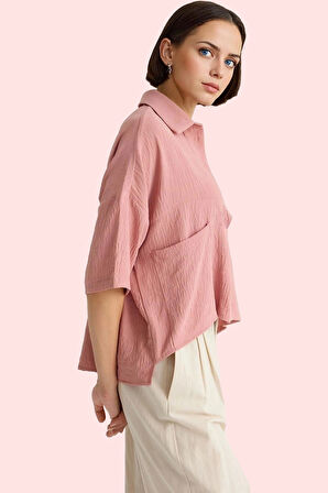 Kadın Basic Oversize Gömlek Şık Ve Rahat Günlük Kombinler İçin Hafta Sonu Kaliteli Malzeme