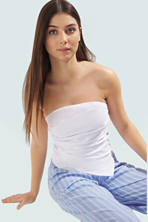 Rahat ve Şık Kolsuz Bluz Pamuklu Dokuma Fitted Günlük Trend Tasarım Özel