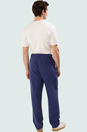 Erkek Normal Bel Geniş Paça Pantolon Rahat Kalıp Finike Dokuma Casual Stil Günlük Kullanım