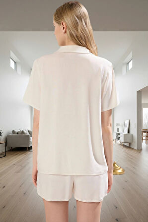 Yazlık Homewear Pijama Takımı Viskoz Regular Şortlu Profesyonel Görünüm Özel Tasarım