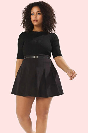 Kadın Büyük Beden Şort Etek Yüksek Bel Kısa Boy Rahat Kesim İş ve Günlük Dayanıklı Malzeme