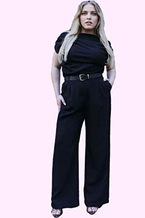 Kadın Finike Dokuma Uzun Boy Pantolon Yüksek Bel Geniş Paça Günlük Ve İş Dayanıklı Malzeme