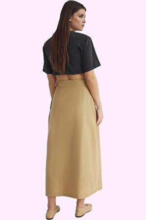 Kadın Günlük Maxi Etek Polyester Gabardin Kumaş Yazlık Hafta Sonu Yaz Aylarının Vazgeçilmezi