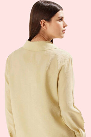 Kadın Renk Regular Boy Gömlek Dokuma Kumaştan Şık Bir Seçim Günlük Kullanım Modern Tasarım