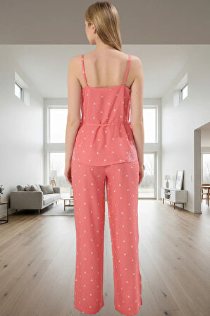 İnce Askılı Dantelli Shally Dokuma Pijama Takımı Uzun Ömürlü Premium Kalite Zarifane Tasarım