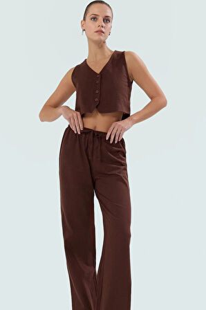 Cool & Comfort Stil Örme Yelekli Pantolon Takım Elbise Günlük Kullanım İçin