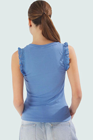 Kolsuz Örme Bluz Fitted Bisiklet Yaka Rahat Günlük Stil Zarifane Tasarım Uzun Ömürlü