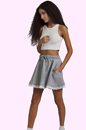 Kadın Mini Etek Örme Kumaş Rahat Skater Kalıp Yüksek Bel Günlük Stil Yaz Aylarının Vazgeçilmezi