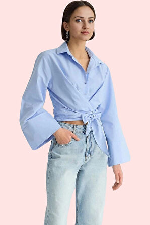 Kadın Basic Regular Gömlek; Uzun Kollu Gömlek Yaka Günlük Kullanım Yaz Aylarının Vazgeçilmezi